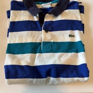 Lacoste Striped Polo Shirt - Blue and Green